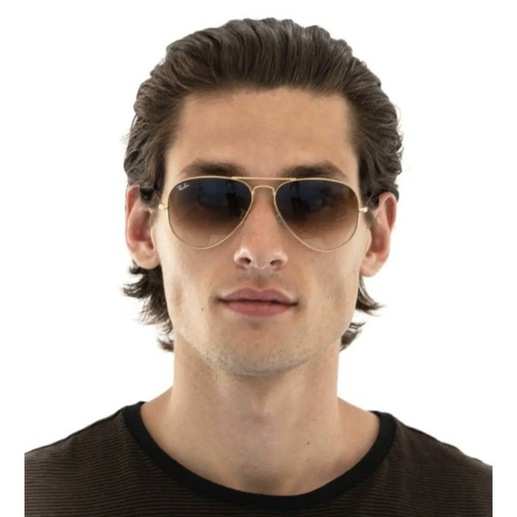 NWT RAY BAN 3025 00151 5814 Gold Sunglasses